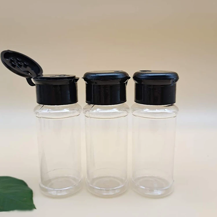 

Hot sale Cylinder plastic clear round salt 100g pepper bottles from China