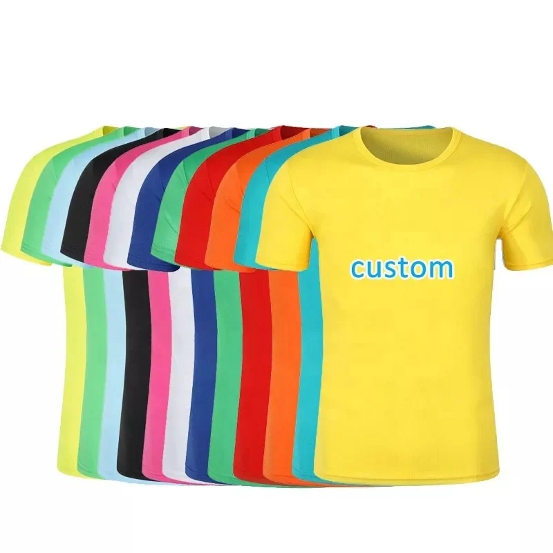 

Men's solid color summer round neck custom t-shirt high quality soft polyester t-shirt short sleeves