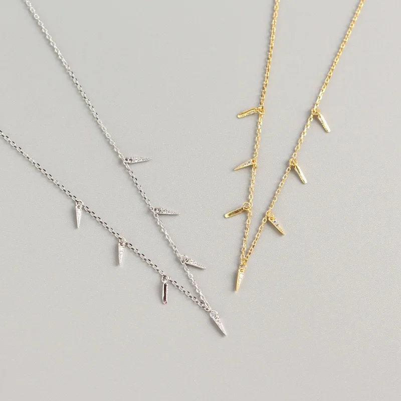 

2022 NEW fashion jewelry 925 Sterling Silver 18k gold necklace for women with small diamond minimalist necklace