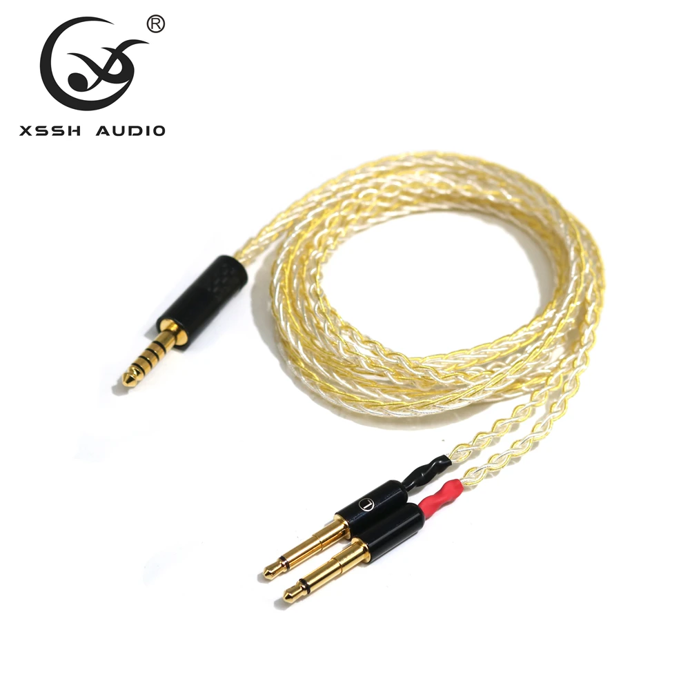 

YIVO XSSH HIFI Soft Headphones Cable 6.35mm Stereo To 2 X 3.5mm Mono Audio Upgrade Cable For Meze 99 Classics/Focal Headphone, Picture shows optional or customize