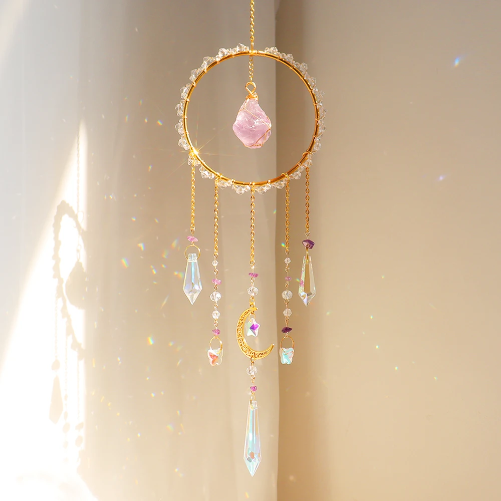 

Natural crystal suncatchers Handcrafted positiveintention window hanging drench your space inrainbow energy