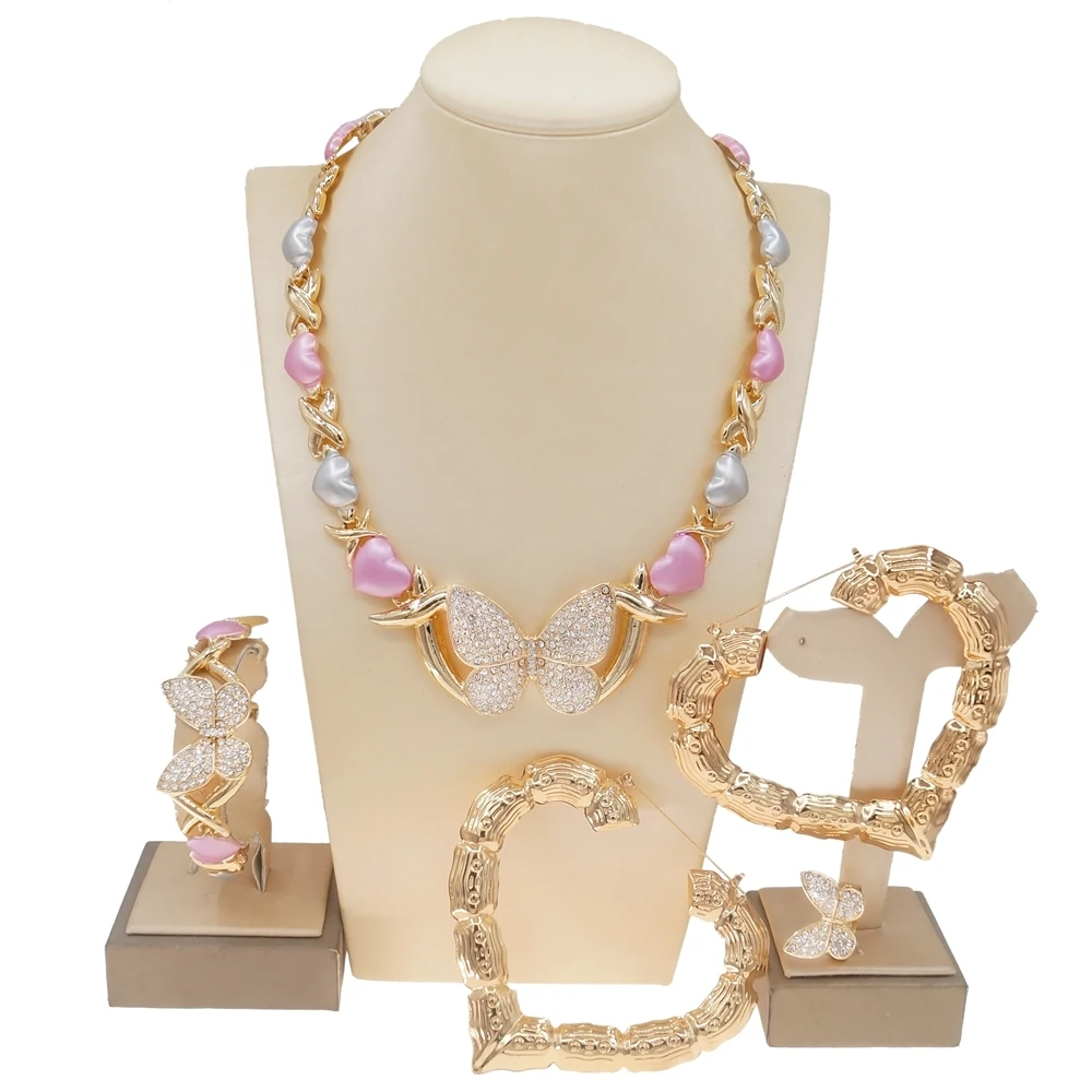 

Women Luxury butterfly necklace african jewelry sets xoxo necklace set