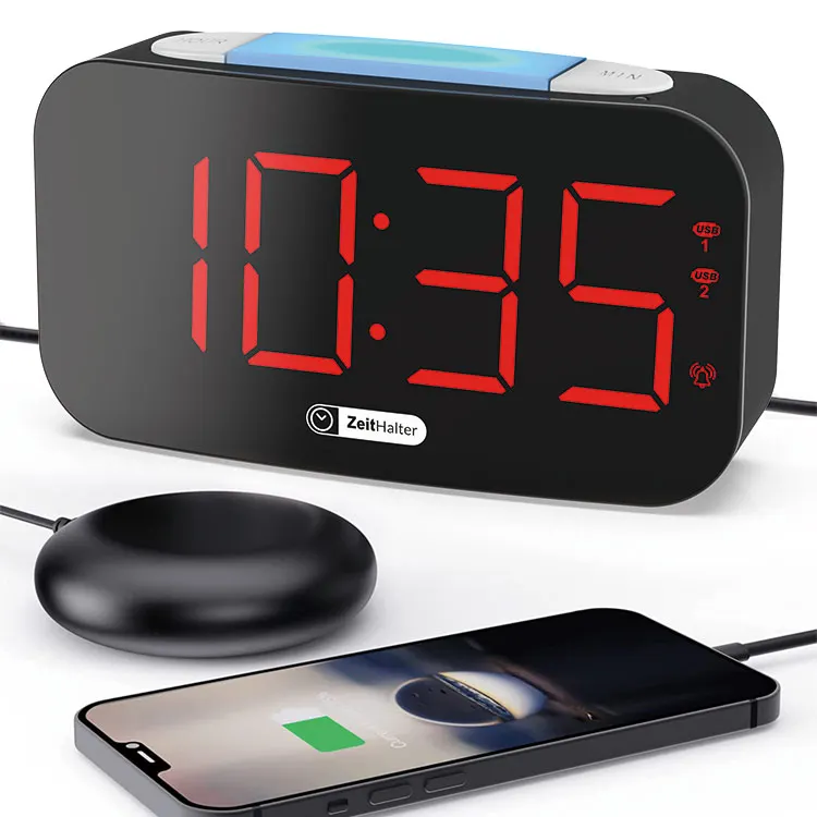 

2021 pop reminder for the blind visually impaired clock USB mobile phone charger alarm clock for deafs and elderly