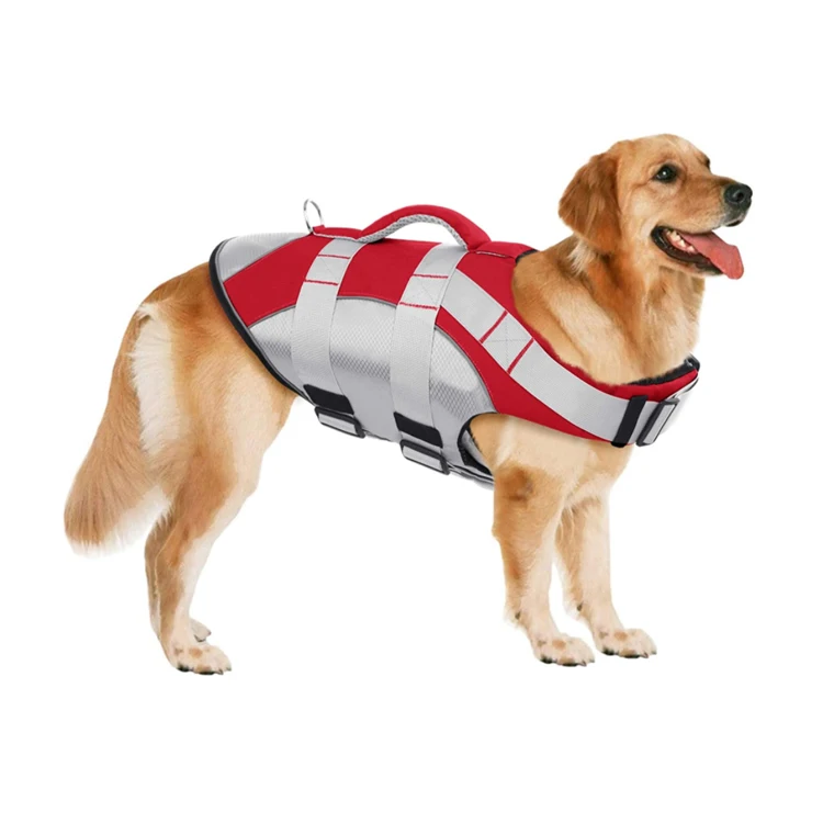 

Amazon Hot-Selling Pet Eye-Catching Reflective Strip Safety Big Buoyancy Vest Summer Swimming Dog Life Jacket, Red, orange, green, blue, black