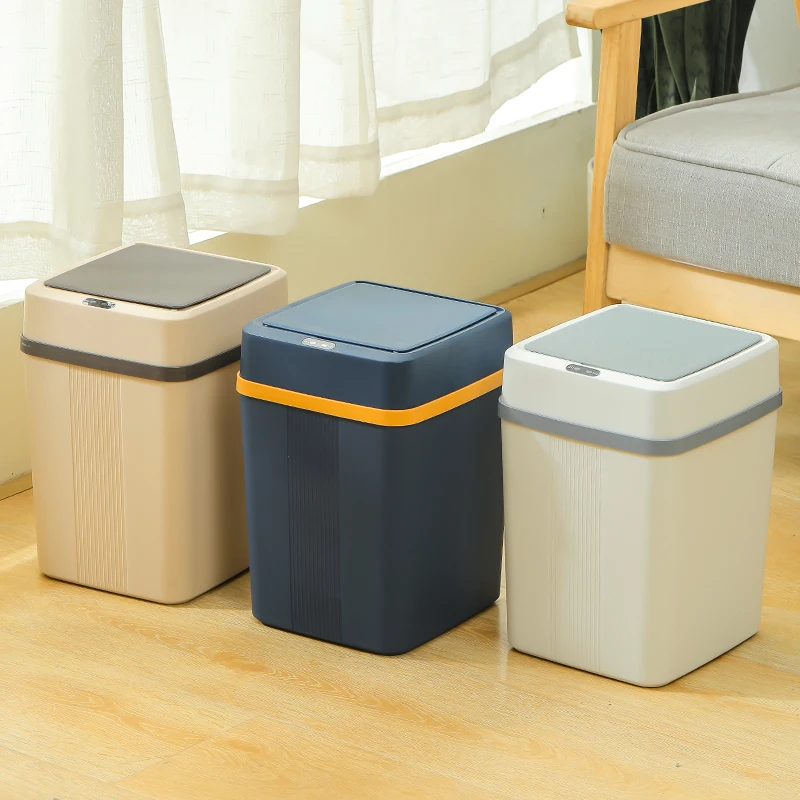 

Automatic Home Sensor Dustbin Smart Electric Waste Bins Plastic Eco-Friendly Dust bin 10L Intelligent Trash Can with open, White,black,blue,green,grey,khaki