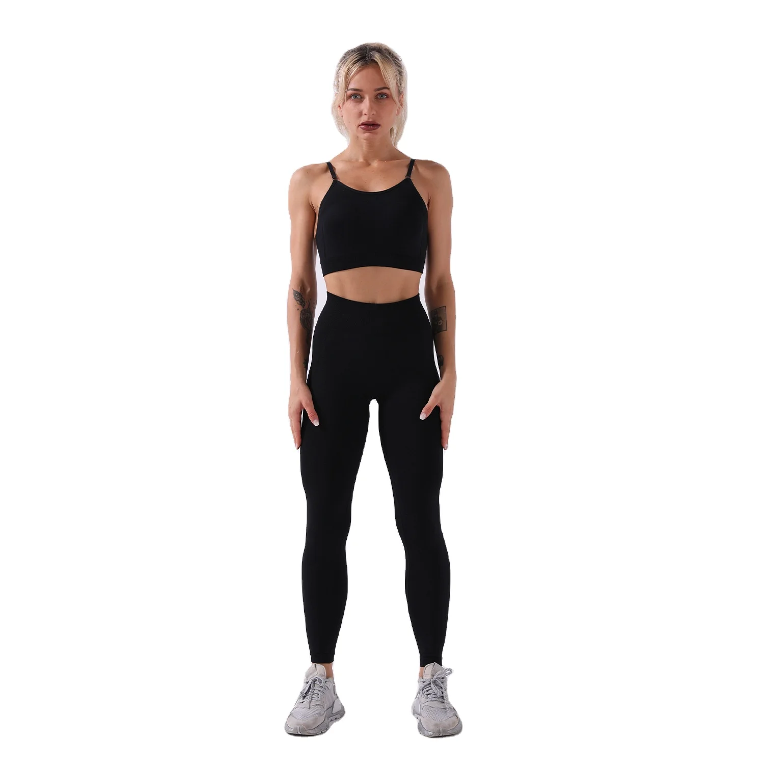 

2021 Workout Clothing Gym Wear Seamless Active Woman Leggings Clothes Yoga Set