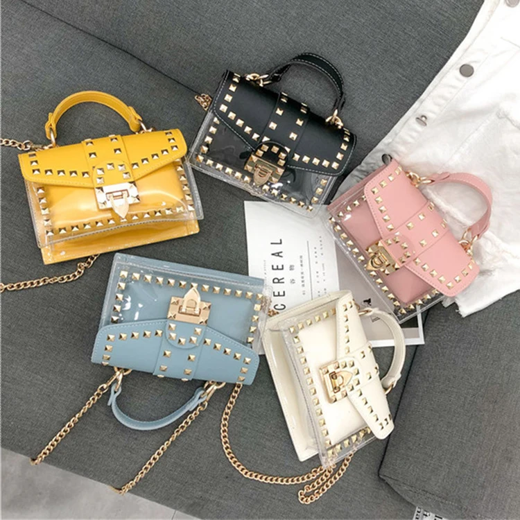 

Popular Wholesale Fashion Rivet Shoulder Bag Lady Crossbody pink bag woman lady handbags