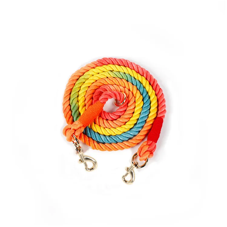 

fashion colorful cotton macrame woven pet leash braided cotton soft dog cotton rope leash, 6 colors