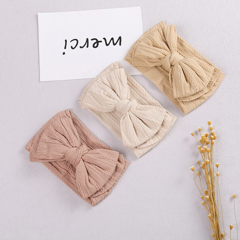 

Organic Double Layer Bows Nylon Jacquard Baby Hair Band Headbands Baby Toddle