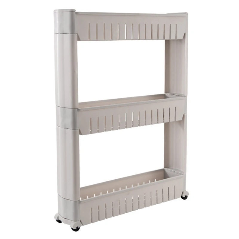 

2020 Hot Sale Simple Trending 3-Tier Rolling Storage Cart Utility Organizer Cart Storage Shelves with Plastic Basket, Customized color