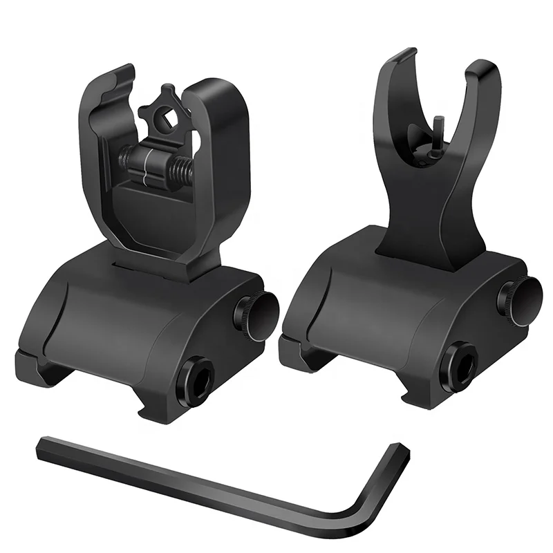 

Tactical Back Up Iron Sights Front Rear Flip Up Iron Sights Set AR 15