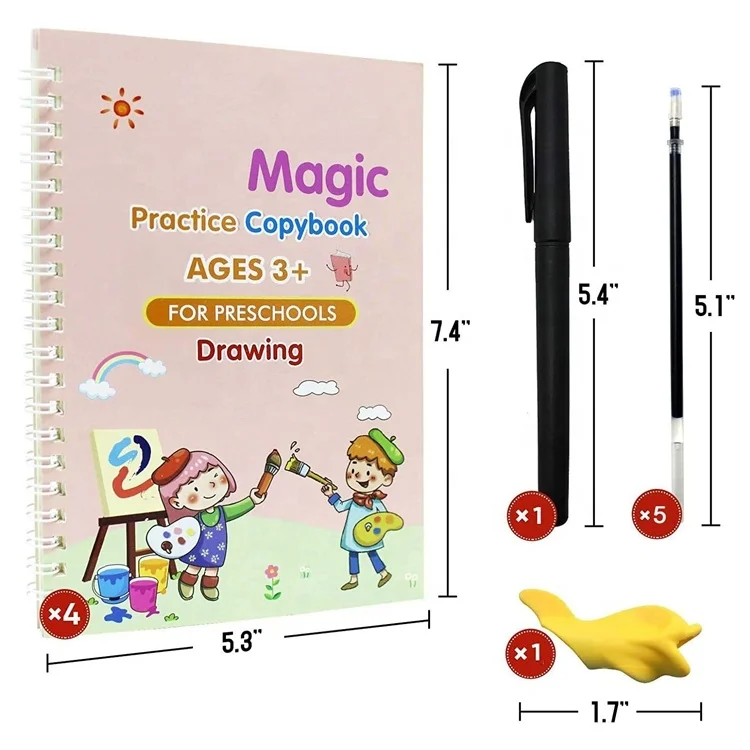 

4pcs/set Sank Magic Copybook Reusable Calligraphy Practice Copybook Kindergarten Education Book