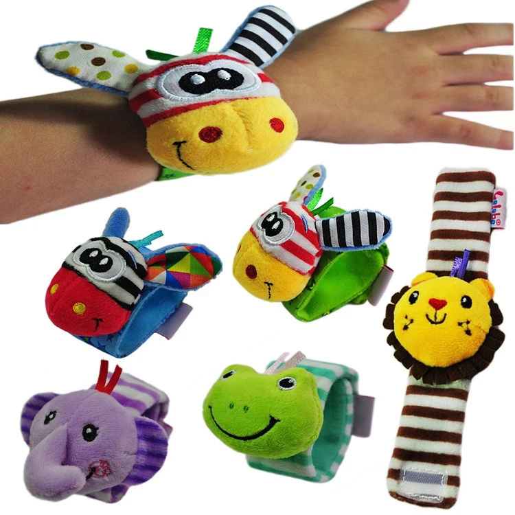 

kids musical organic infant sensory hand wrist ring soft toys set baby rattle