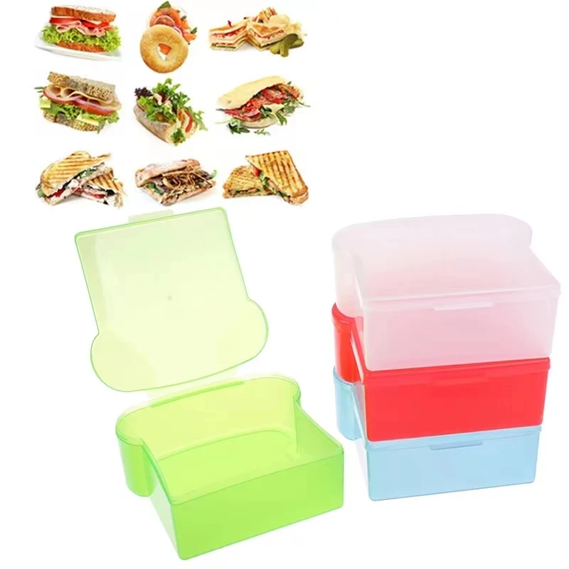 

Transparent Toast Shape Food Container Microwaveable Bread Box Sandwich Toast Box Kids Worker School Breakfast Lunch Bento Box