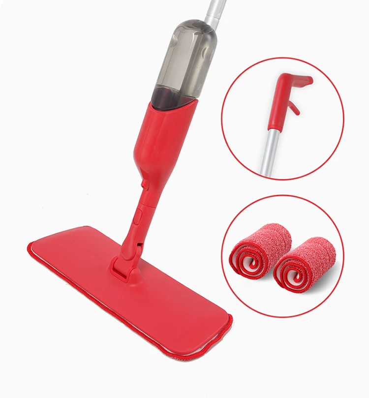 

BOOMJOY Innovative Cleaning Mob Euro Clean Swift Microfiber Spray Mop, Red