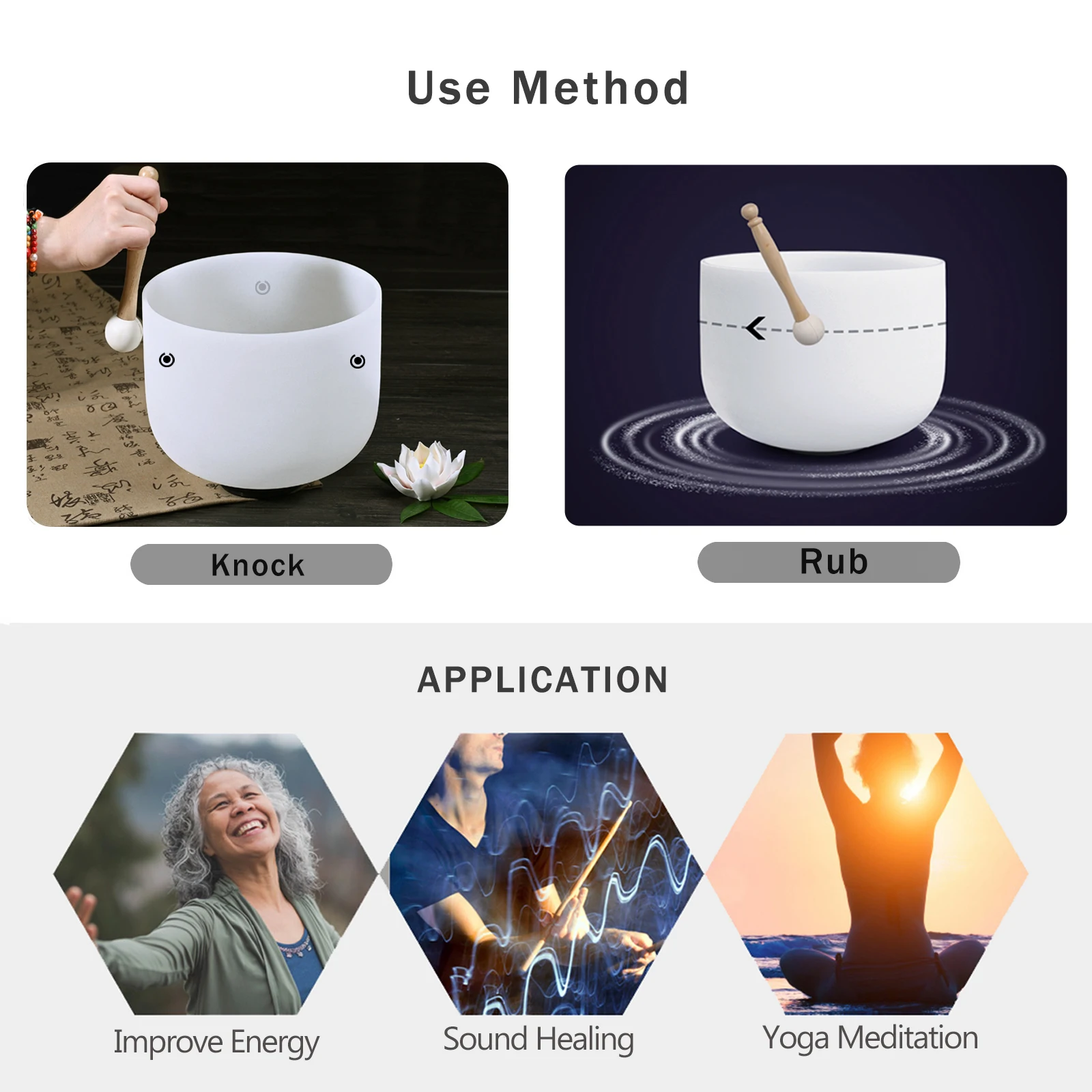 Success Wholesale Price Quartz Singing Bowl Sound Healing 6" 24