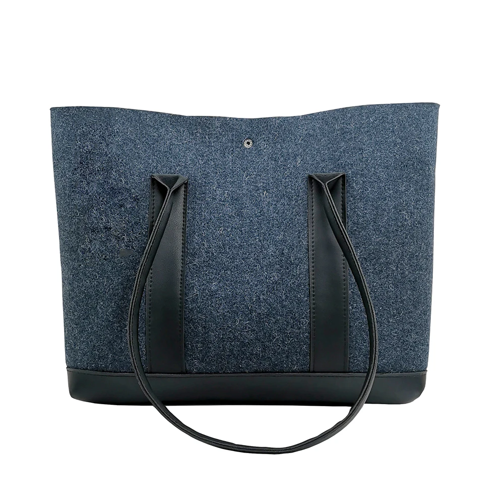 

Upin Custom logo minimalism Foldable shoping SNAP shoping bag felt xxl, Blue