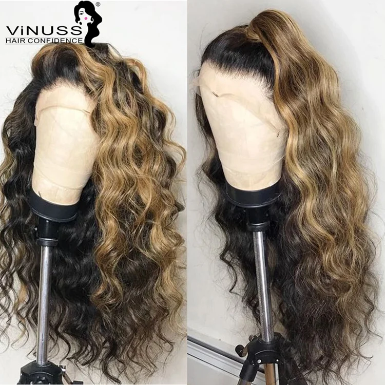 

Ombre 27 # Blonde 13x6 Lace Front Human Hair Wigs Deep Farewell Pre Plucked Hairline Honey Blonde Malaysian remy Bleached Knots