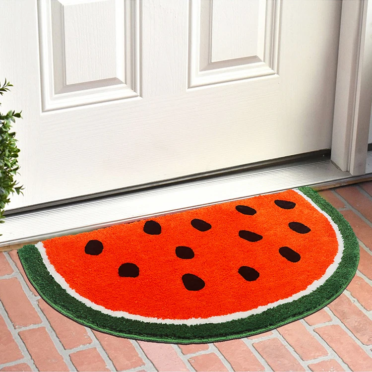 

Eco Friendly Non Slip Flocked Hotel Home Bathroom Tub Rug Watermelon Holiday Bath Mat