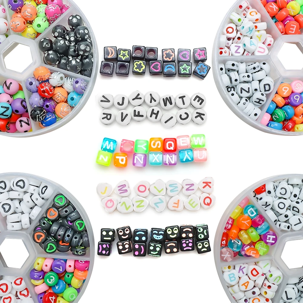 

Acrylic Letter Beads For Jewelry Making Bulk DIY Accessories Alphabet Spacer Beads For Bracelets Charms Necklace 100pcs/bag