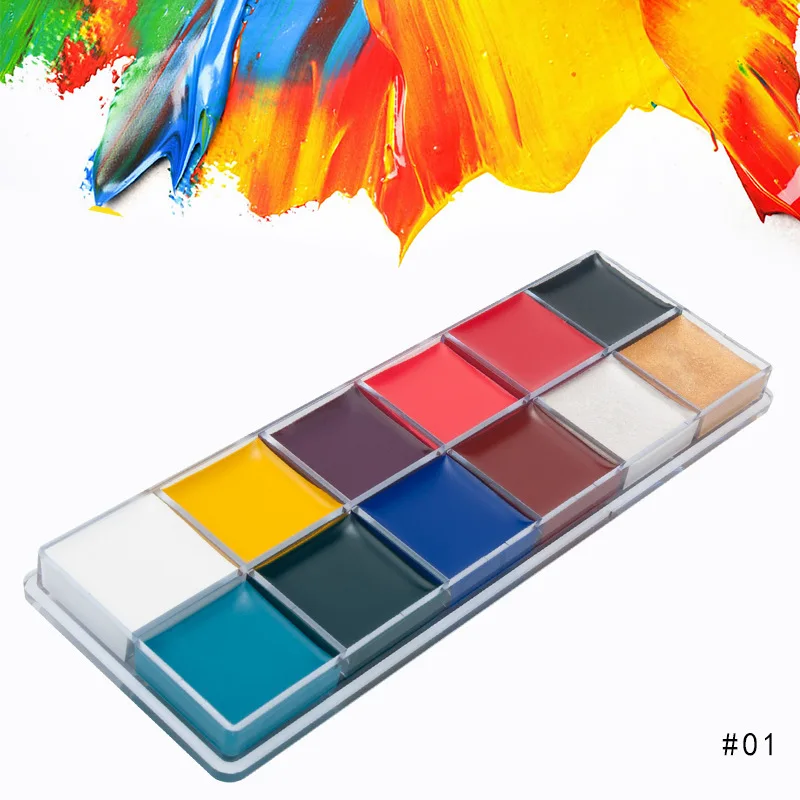 

Private LabeL Skin Harmless Non-toxic Oil Based Party 12 Color Shimmer Makeup Face And Body Paint, 12 colors