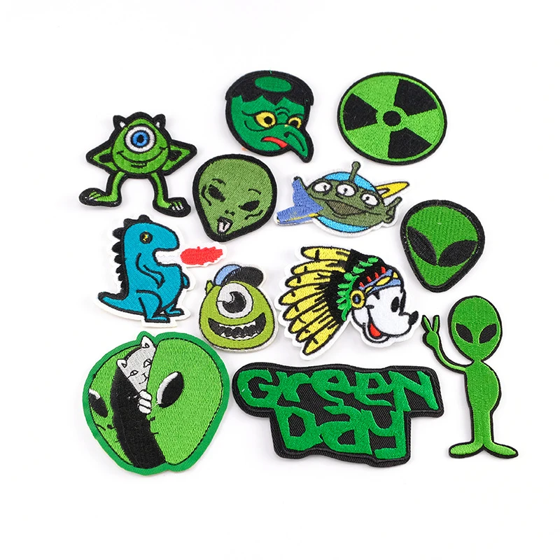 

100PCS/bag Alien series pattern patch Embroidered cloth stickers Sewing patch pattern clothing Backpack Pocket patch