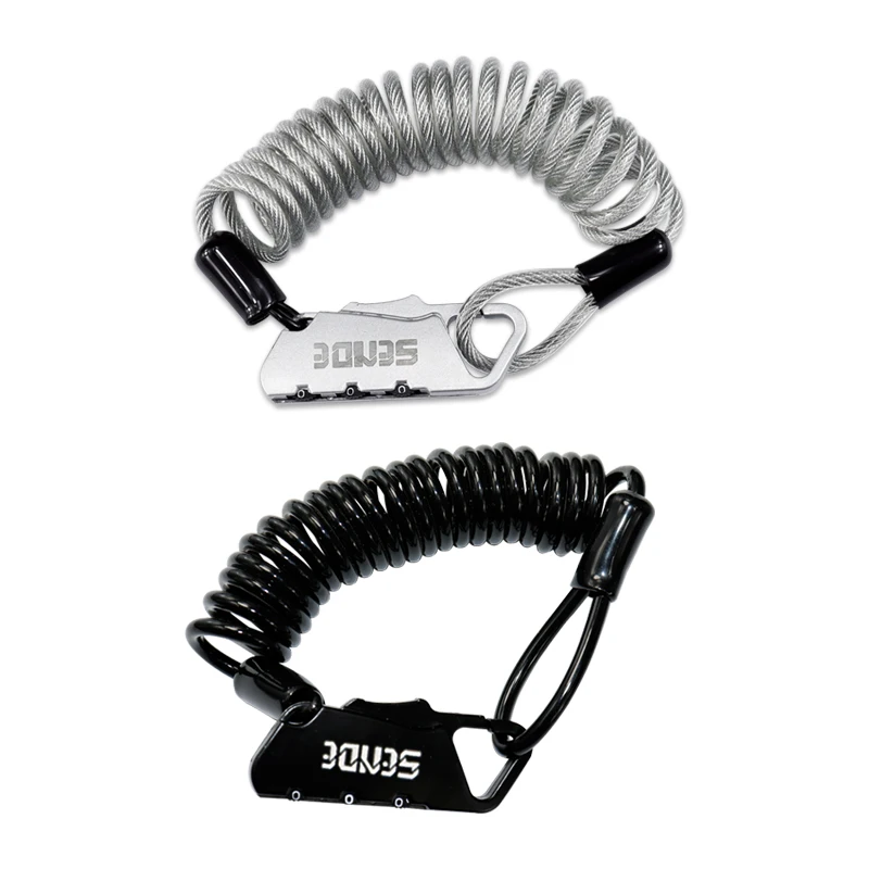

SENDE SDG04 retractable cable wire lock coil cable combination lock Security Adjustable for bike bag helmet gym suitcase, Can be customized