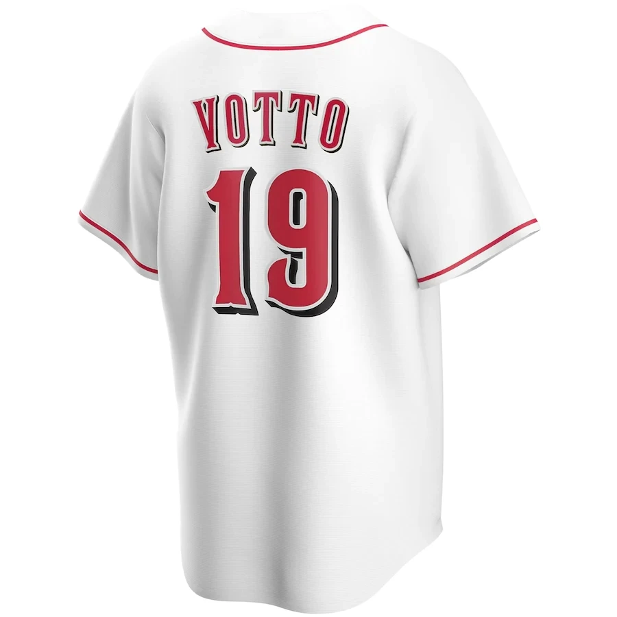 

Customize Men's Cincinnati City Baseball Jersey #19 Joey Votto #7 Suarez cheap White Stitched Red Uniform High Quality