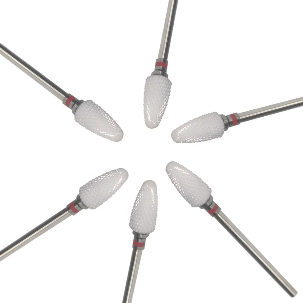 

ceramic nail drill bits manicure, White