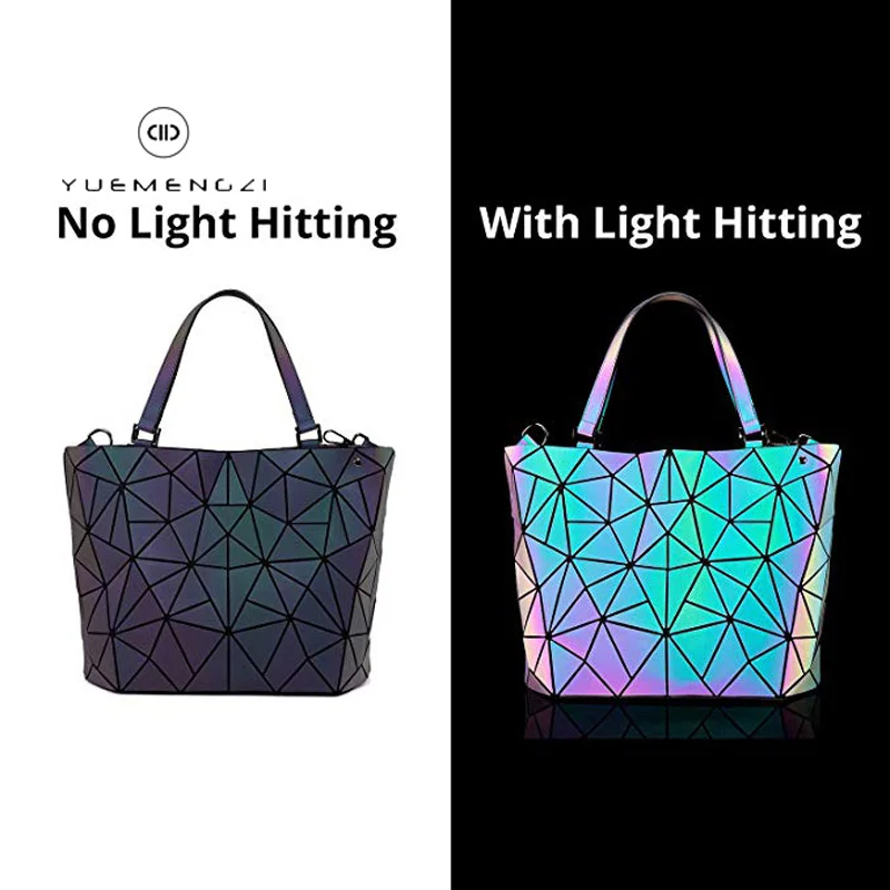 

Wholesale New Design Luminous Geometric New Model Purses Ladies Handbags Set, Luminous geometric color