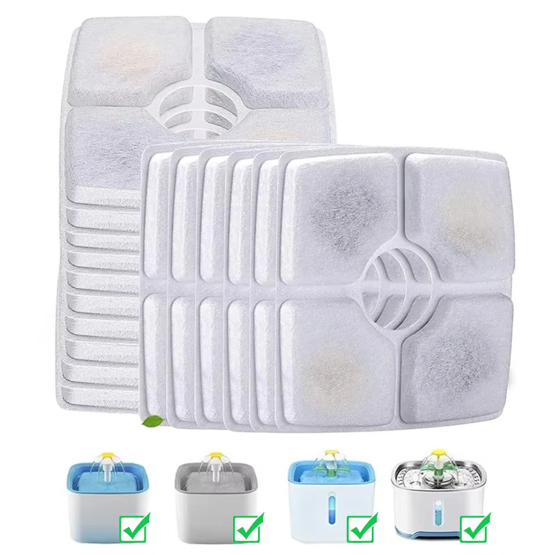 Cat Water Fountain Replacement Filters Triple Filtration System Pet Cat Fountain Filter Replacement for Square Cat Fountain