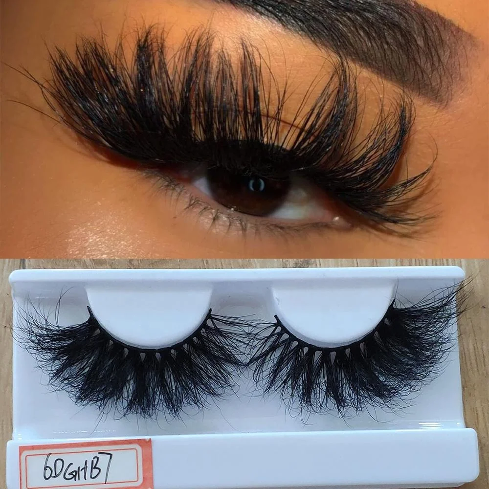 

25mm Mink Fur Eyelash 100% Real handmade Dramatic Fluffy Wholesale 6D 3D Mink Hair Eyelash Wispy 25mm lashes