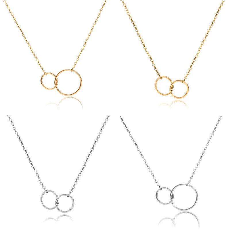 

Creative double circle 8 letters pendant necklace women You and Me meaning best friendship necklace charm infinity necklace