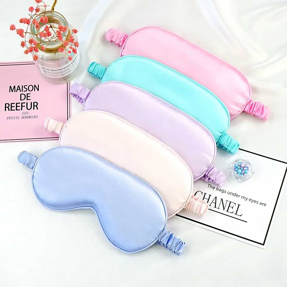 

Reusable eye patches Pink double sided masks sleep with custom breathable travel silk satin eye masks for lazy eye, Customized color