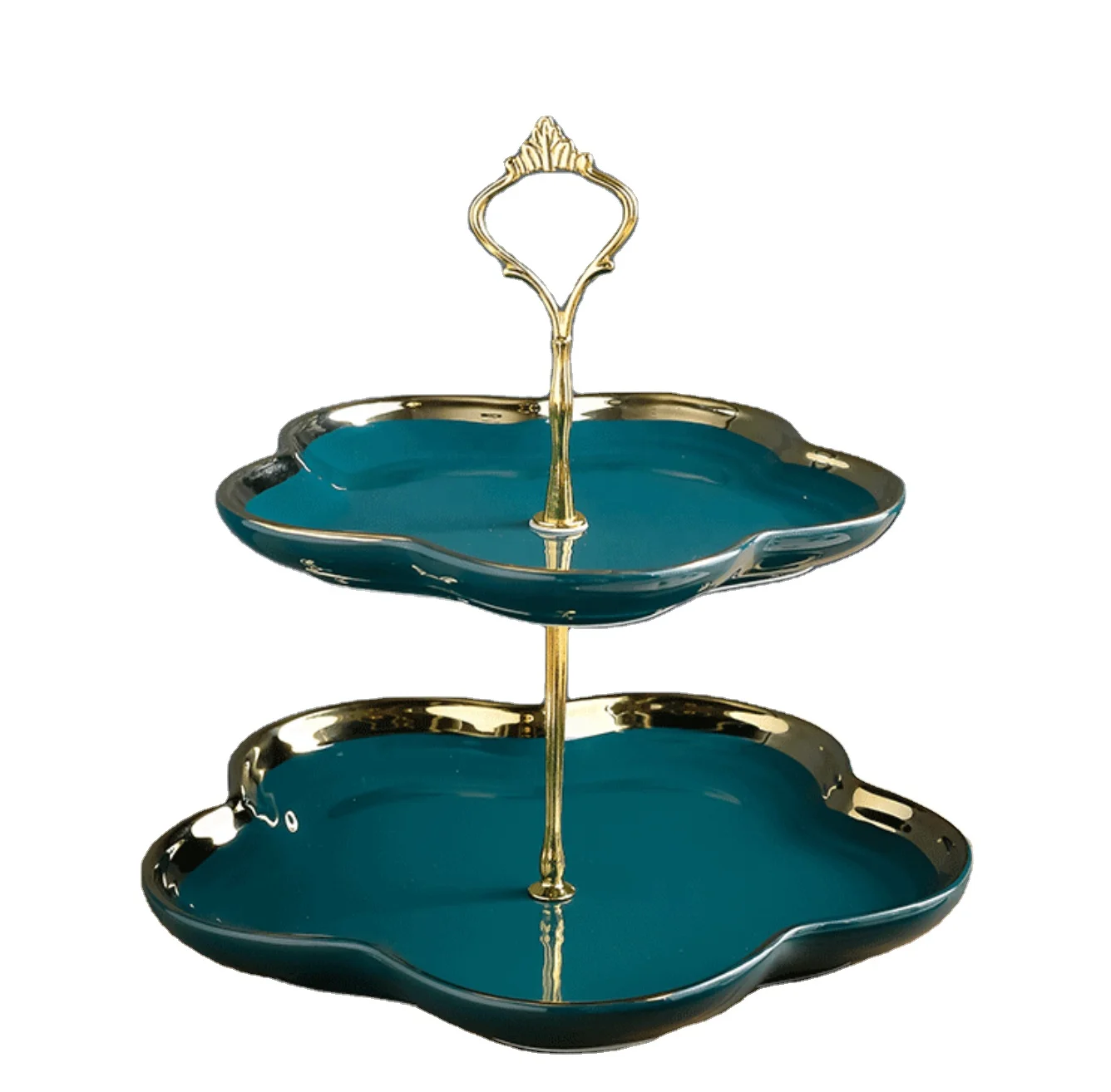 

Hotel club European dessert table decoration display stand dessert pastry tray afternoon tea dessert stand, Green