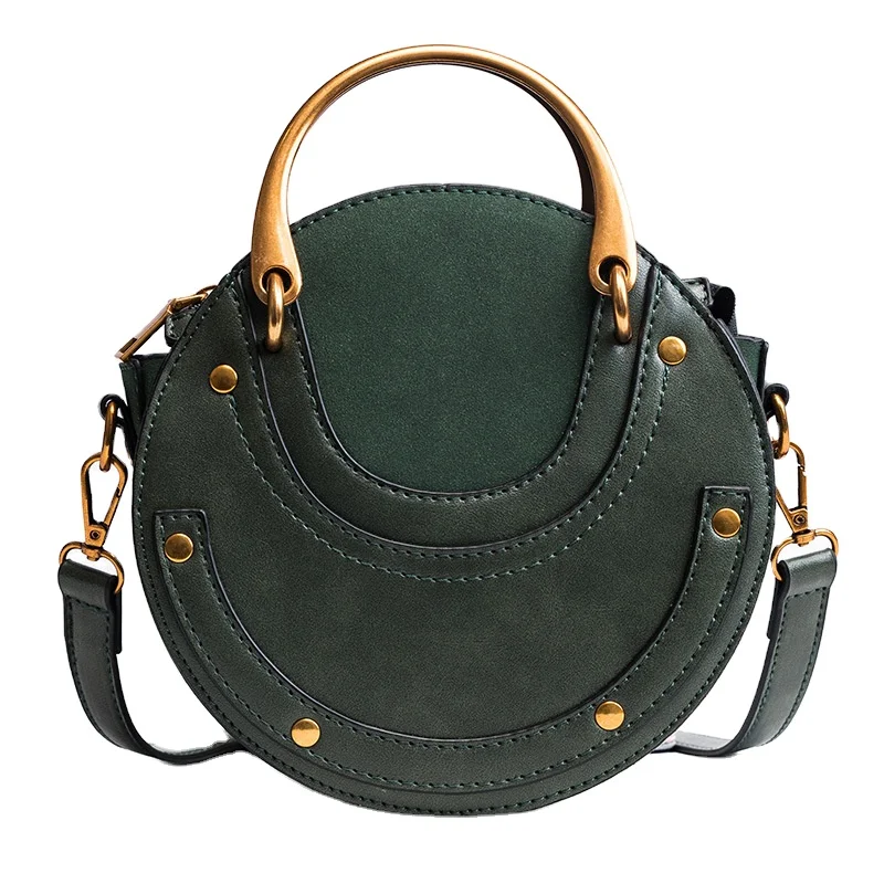 

Luxury Designer Leather Fashion small purse Rivet round Handbag for woman, Customizable