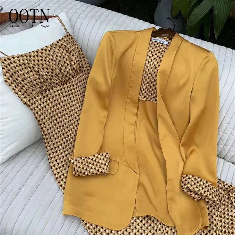 

OOTN 2021 New High Street 2 Piece Business Dress For Women Office Loose Large Size Women Suits Women Dress suit