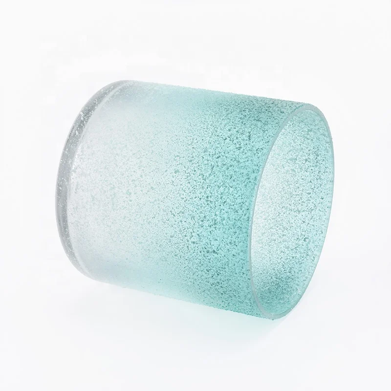 Frosted Hand Made Glass Candle Holders