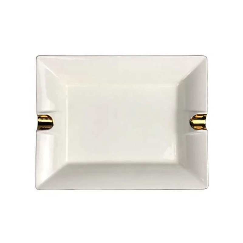 

Ceramic European Style Phnom Penh Design Ashtray Creative Large Capacity Design Square Simple Ashtray, White/black
