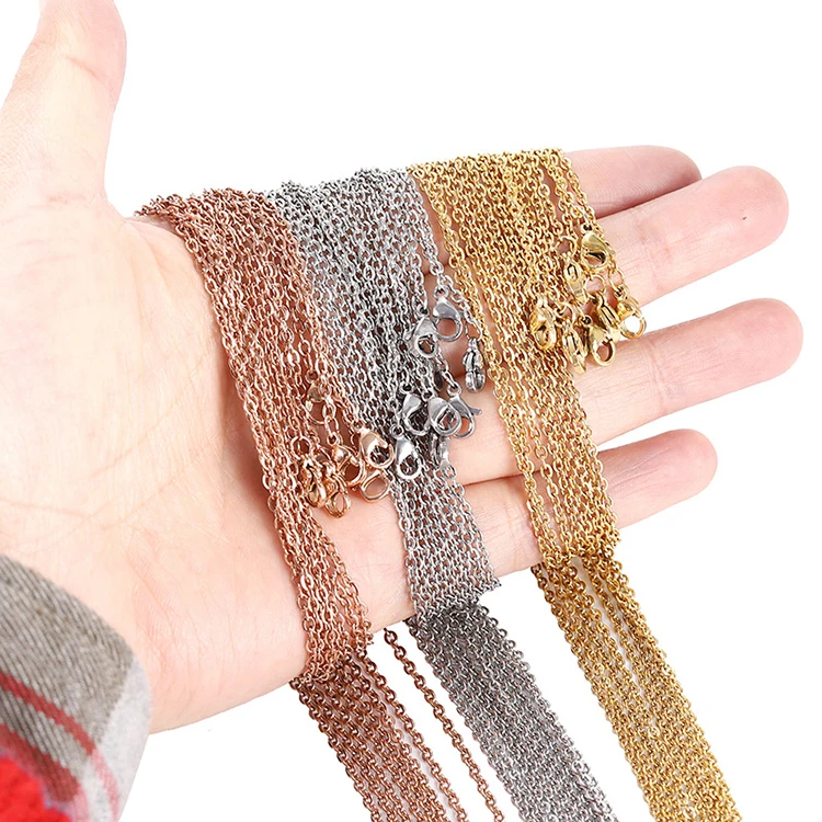 

DIY roll Making Jewelry Necklace Findings 1.5mm sternzeichen Stainless Steel Chains Gold cable Chain Necklace Chains