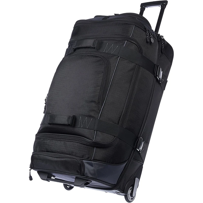 

32.5 Inch Ripstop Black Rolling Travel Luggage Duffle Bag With Wheels