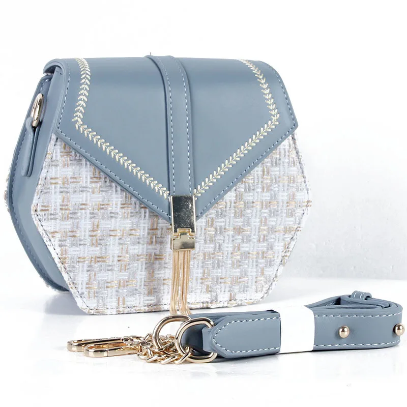 

Classic Tassel Sacoche Women Brown Woven Leather Bag Handbag Shoulder