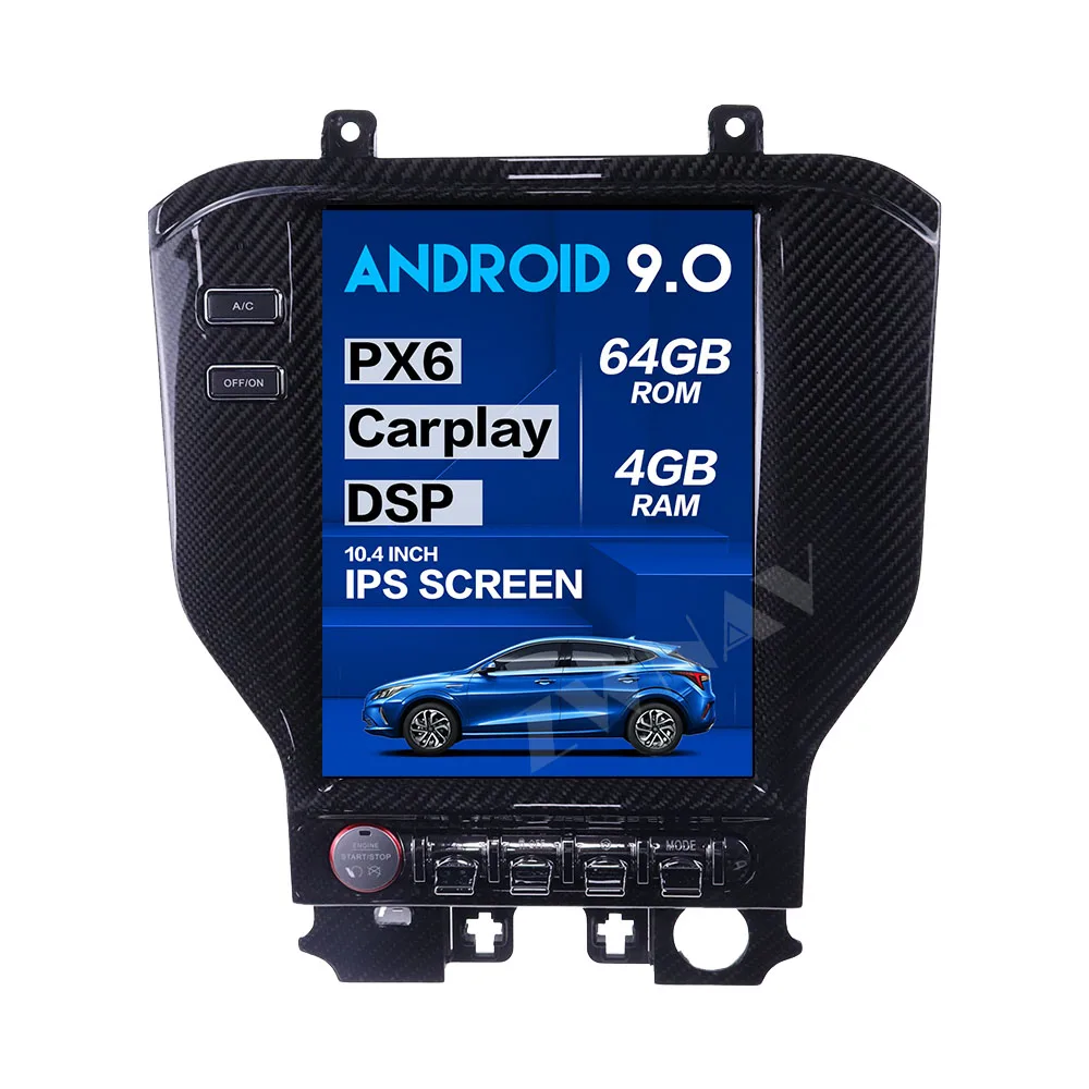 

Aotsr Android 9.0 Multimedia Radio Player For Ford Mustang 2015 - 2019 carbon fiber PX6 Car GPS Navigation