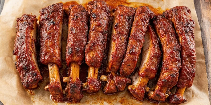 Orange and fennel ribs on a plate