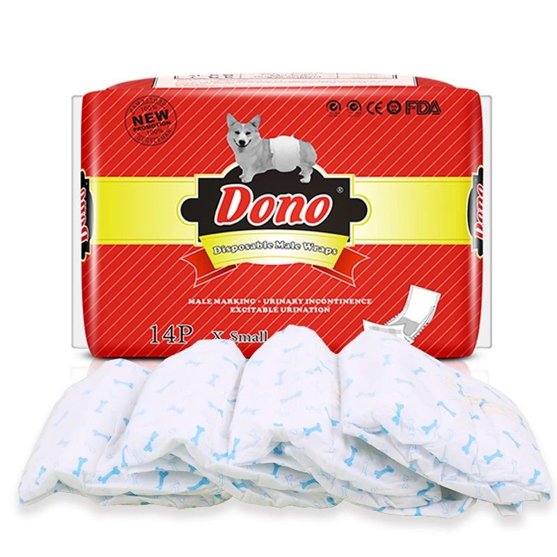 

Dono New Style wholesale disposable High Quality Absorbent Soft Male Puppy Dog Diaper, White