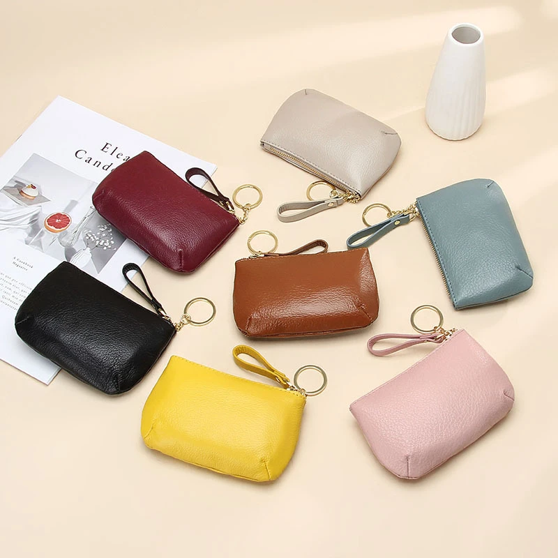 

Cartera De Cuero Para Hombre Bolso Nina Luxury Leather Minimalist Mini Zipper Wallet Cute Small Keychain Coin Purse For Girls