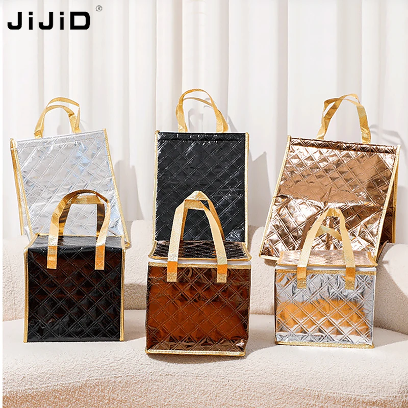 

JiJiD Wholesale Portable Insulation Bag Thermal Collapsible Ice Pack Lunch Box Insulation Fabric Tote Cooler Bag