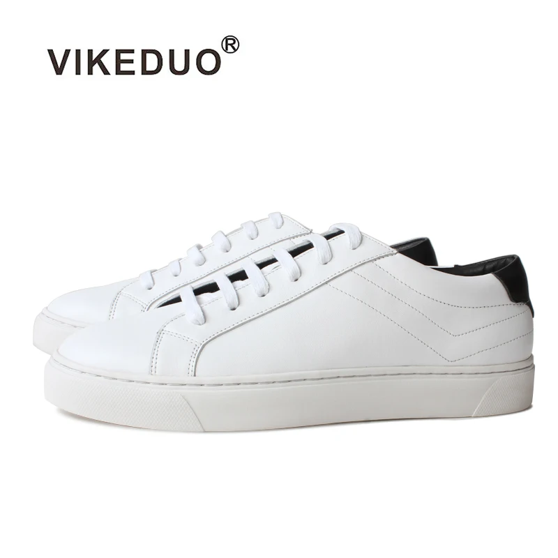 

Vikeduo Hand Made Calf Leather Casual Leather Shoes Design Your Own Shoe China Mens Designer Men Sneakers, White