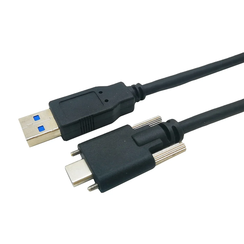 

USB3.0 Type-C male to Type-A male cable USB C with Double screw USB3 Vision cable for Industrial computer