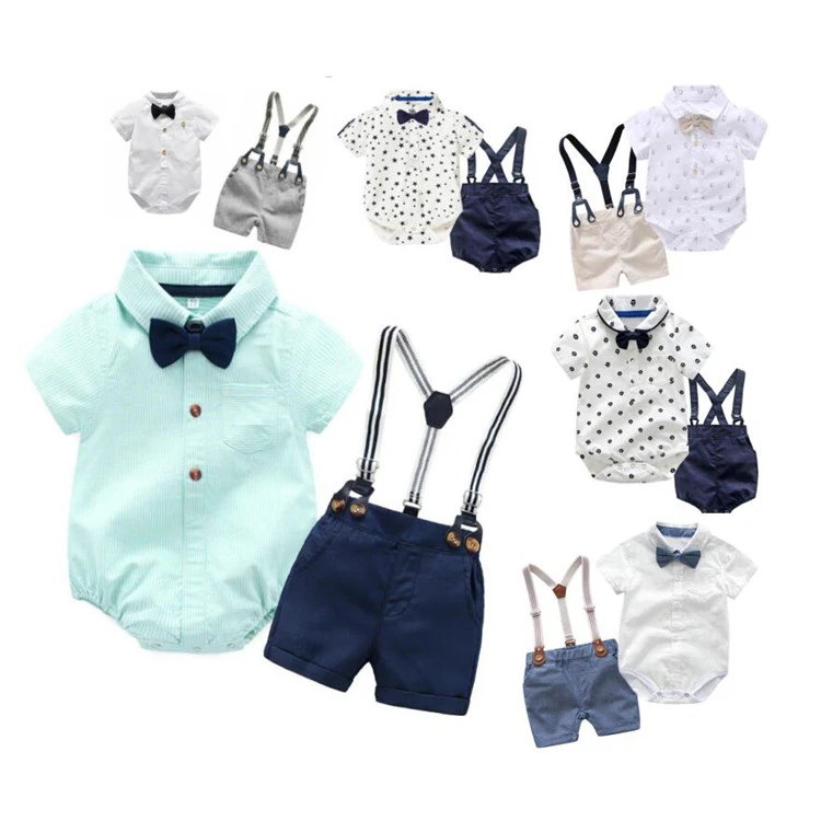 

Baby Boy Clothing Sets Infants Newborn Boy Clothes Shorts Sleeve Tops+Overalls 2PCS Outfits Summer baby Clothing, As the picture show